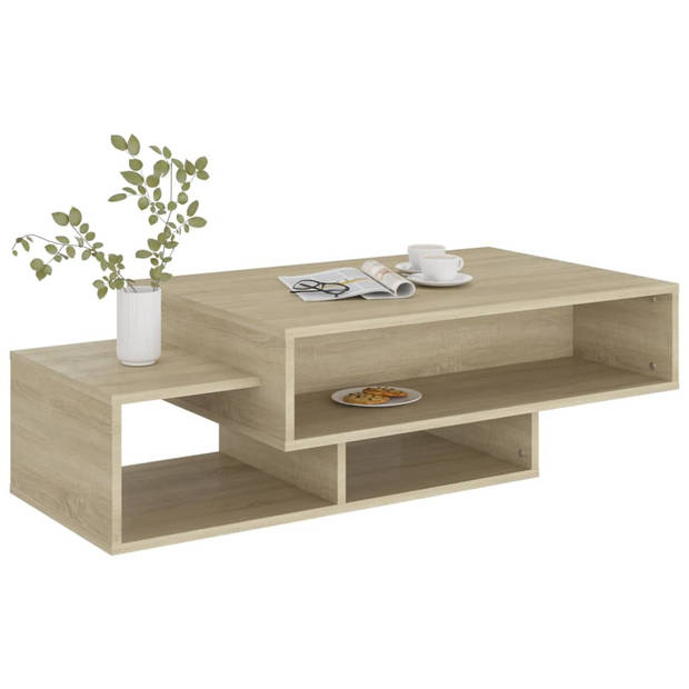 The Living Store Salontafel - 105 x 55 x 32 cm - Sonoma eiken spaanplaat - Montage vereist