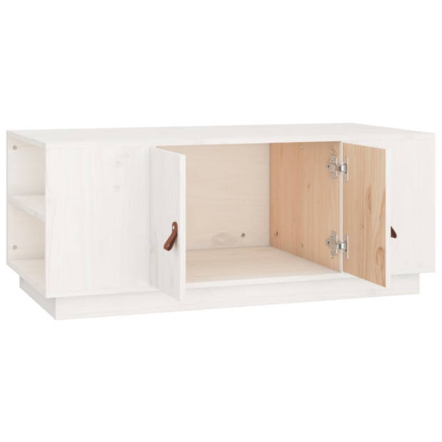 The Living Store Salontafel - Grenenhout - 100 x 50 x 41 cm - Wit