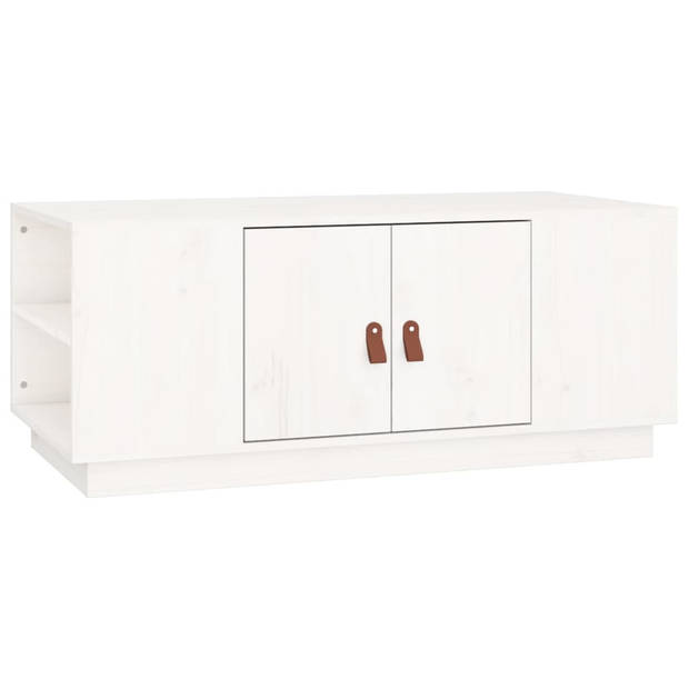 The Living Store Salontafel - Grenenhout - 100 x 50 x 41 cm - Wit