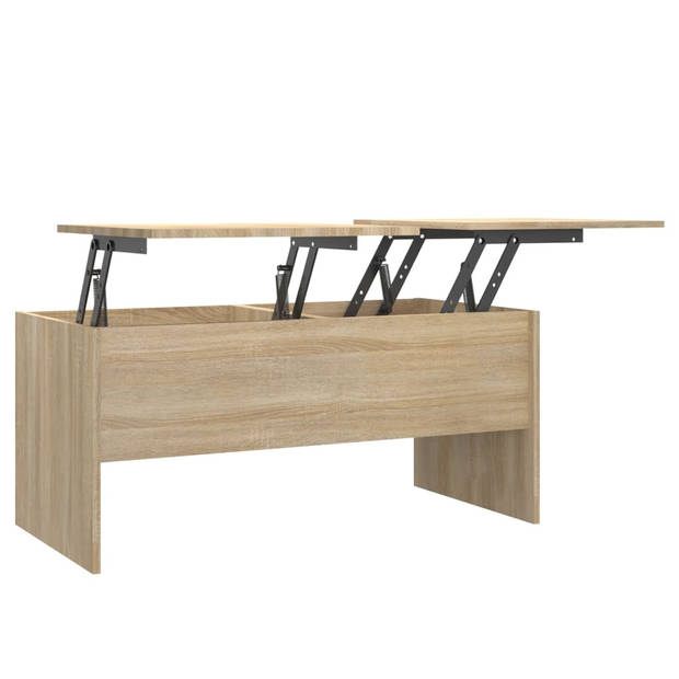 The Living Store Salontafel Sonoma Eiken - Verborgen opbergruimte - Verstelbaar tafelmechanisme - 102x50.5x46.5cm -