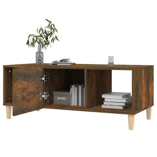 vidaXL Salontafel 102x50x40 cm bewerkt hout gerookt eikenkleurig