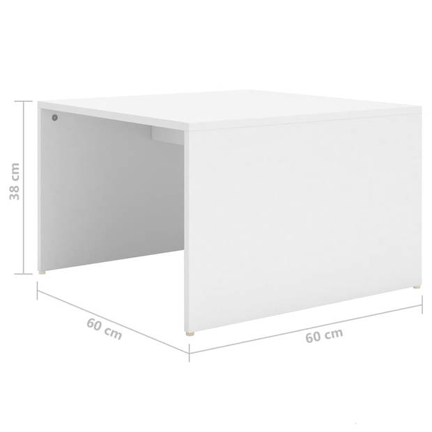 vidaXL 3-delige Salontafelset 60x60x38 cm bewerkt hout wit