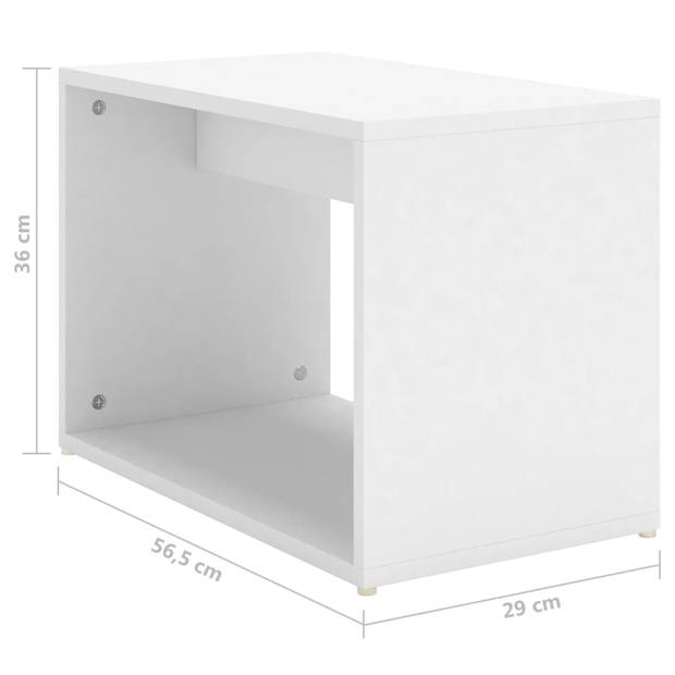 vidaXL 3-delige Salontafelset 60x60x38 cm bewerkt hout wit