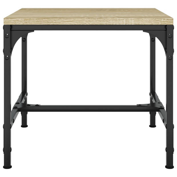 The Living Store Salontafel Industrieel - Sonoma Eiken - 50 x 50 x 35 cm