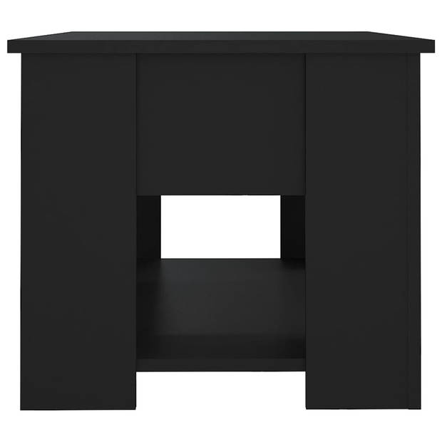 The Living Store Salontafel - Lift-Top Ontwerp - Bewerkt hout - 79 x 49 x 41 cm - Zwart