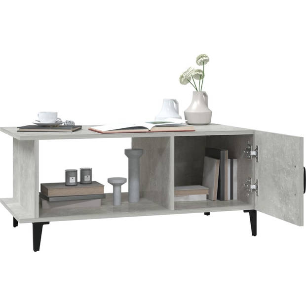 The Living Store Salontafel Industrieel - Betongrijs - 90 x 50 x 40 cm