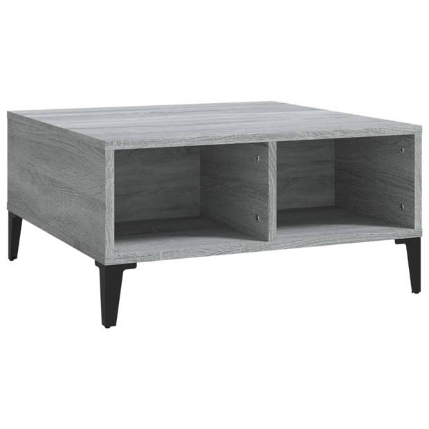 The Living Store Salontafel Modern - Grijs Sonoma Eiken - 60x60x30 cm