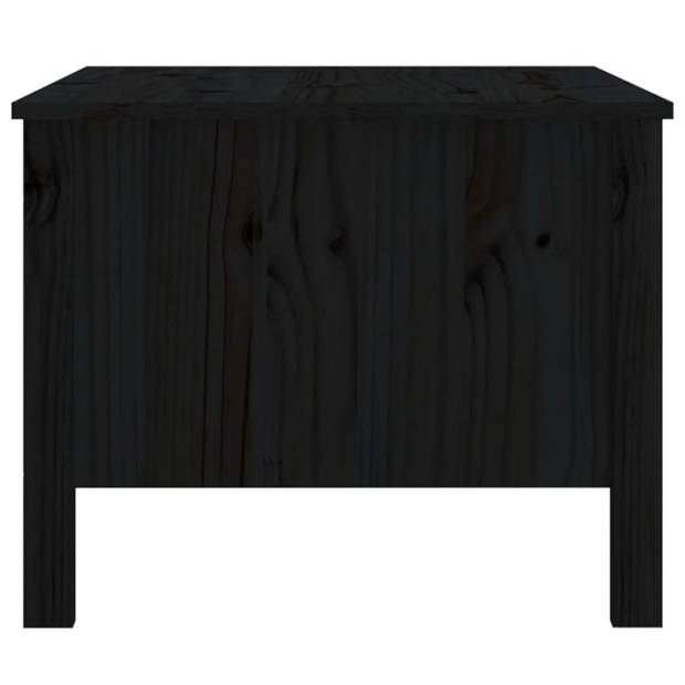 The Living Store Salontafel Grenenhout - Zwarte houten tafel - 100x50x40 cm