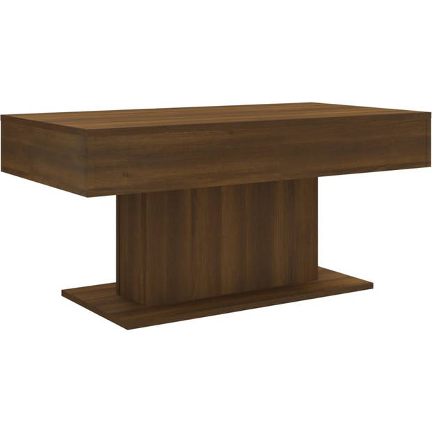 The Living Store Salontafel Brown Oak s - Coffee Table 96x50x45cm - High-Quality Wood