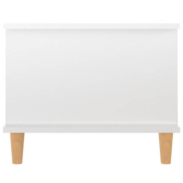 The Living Store Salontafel - Hoogglans wit - 90 x 50 x 40 cm -steve - opbergvak - minimalistisch design