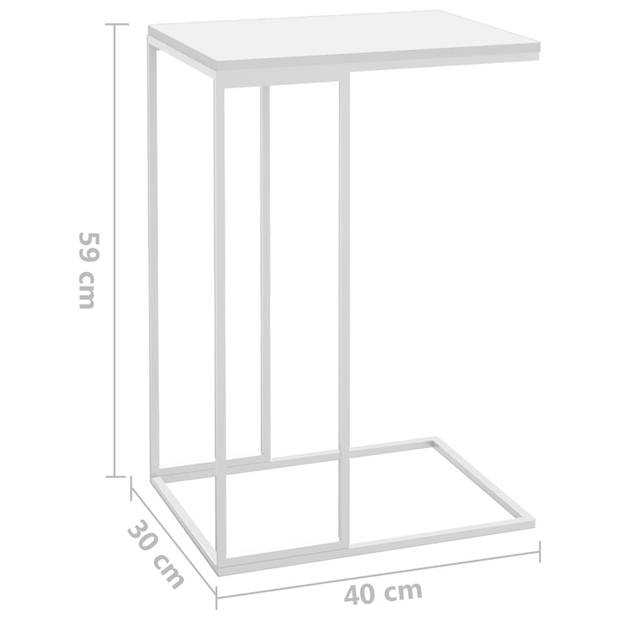 vidaXL Bijzettafel 40x30x59 cm bewerkt hout wit