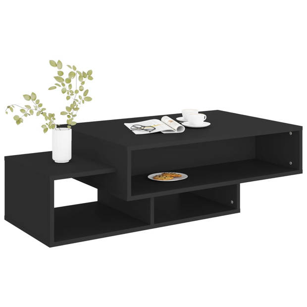 The Living Store Salontafel Zwart 105x55x32 cm - Voldoende opbergruimte