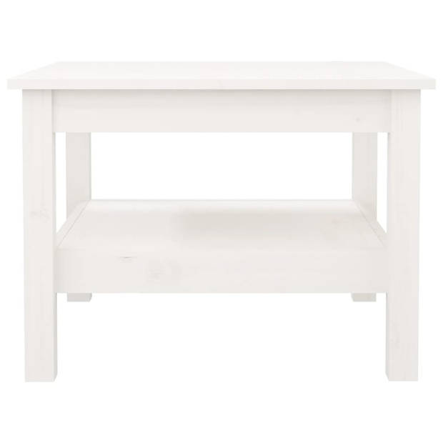 The Living Store Salontafel Houten - Massief Grenenhout - 55x55x40cm - Wit