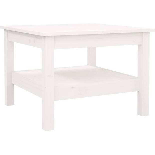 The Living Store Salontafel Houten - Massief Grenenhout - 55x55x40cm - Wit