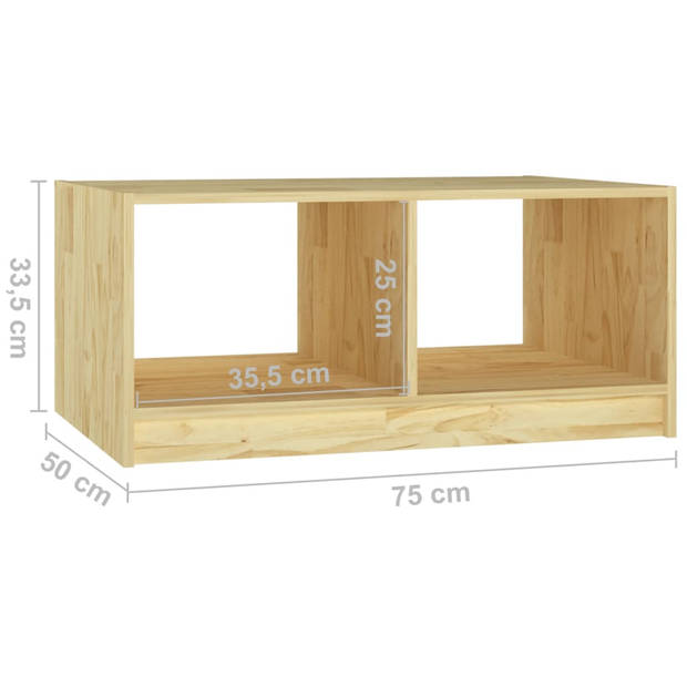 809906 vidaXL Salontafel 75x50x33,5 cm Massief Hout Grenen