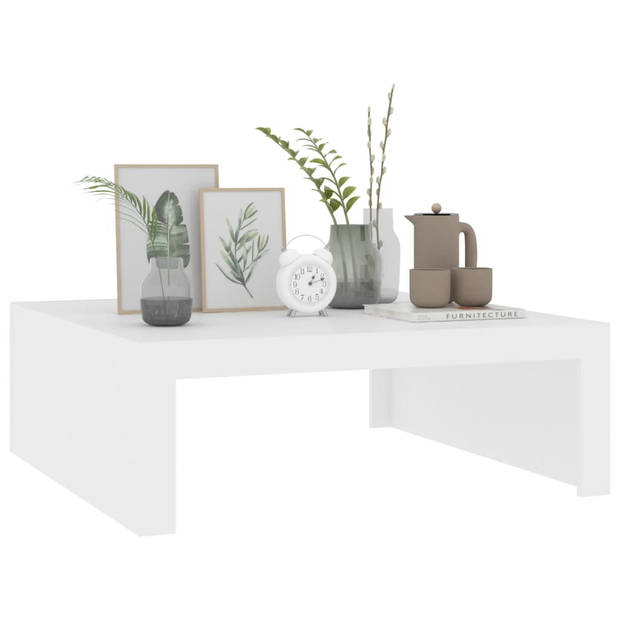 The Living Store Salontafel Modern Wit 100x100x35 cm - Stevig Tafelblad - Montage vereist