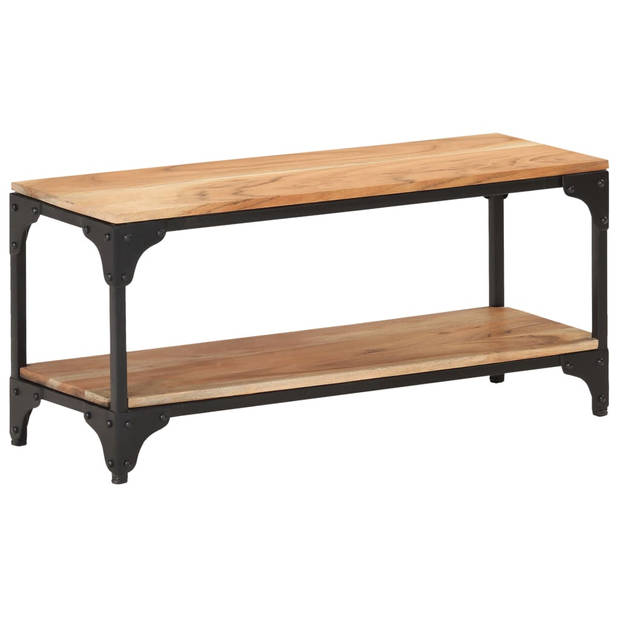 The Living Store Salontafel Industrieel - 90 x 30 x 40 cm - Acaciahout - Staal