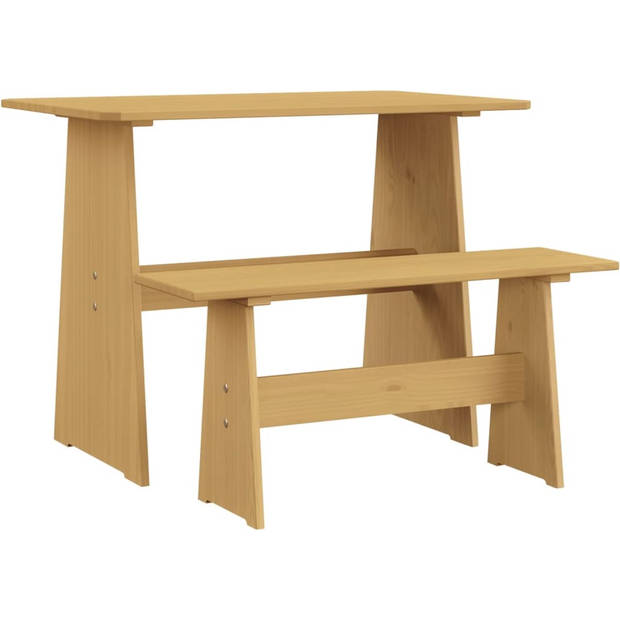 The Living Store Eettafel Houten - Grenenhout - 100 x 60 x 73 cm - Honingbruin