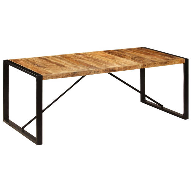 The Living Store Industriële Eetkamertafel - 200x100x75cm - Massief Mangohout