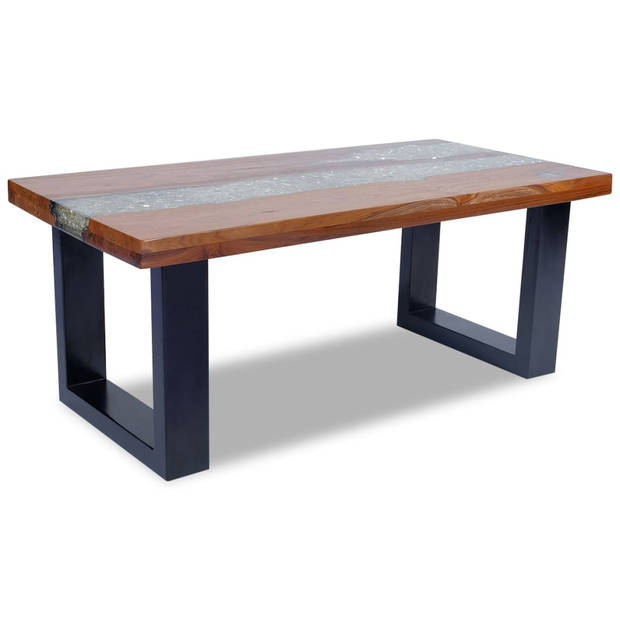 The Living Store Salontafel Mango Massief Teakhout - 100x50x40 cm - Uniek design