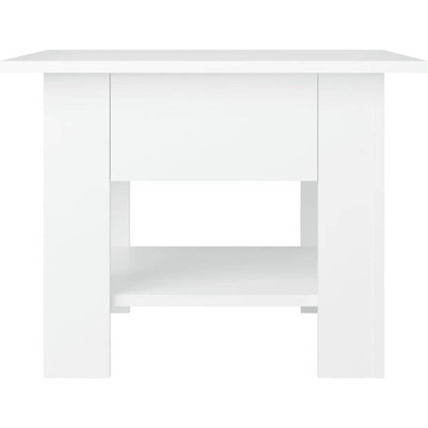 The Living Store Salontafel Modern - Wit - 55 x 55 x 42 cm - Opbergschap