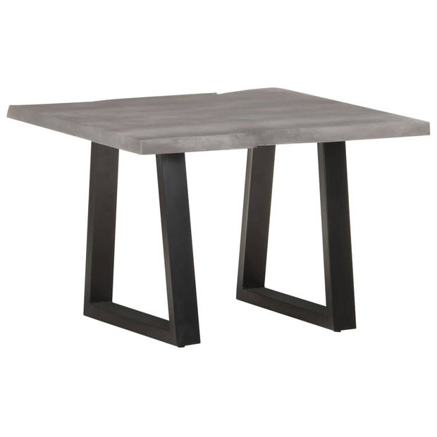 The Living Store Industriële Tafel - Massief Acaciahout/IJzer - Grijs - 60x60x40cm