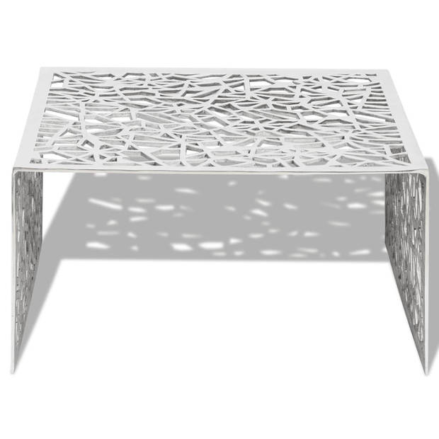 The Living Store Salontafel - Aluminium - 69 x 69 x 35 cm - Zilver