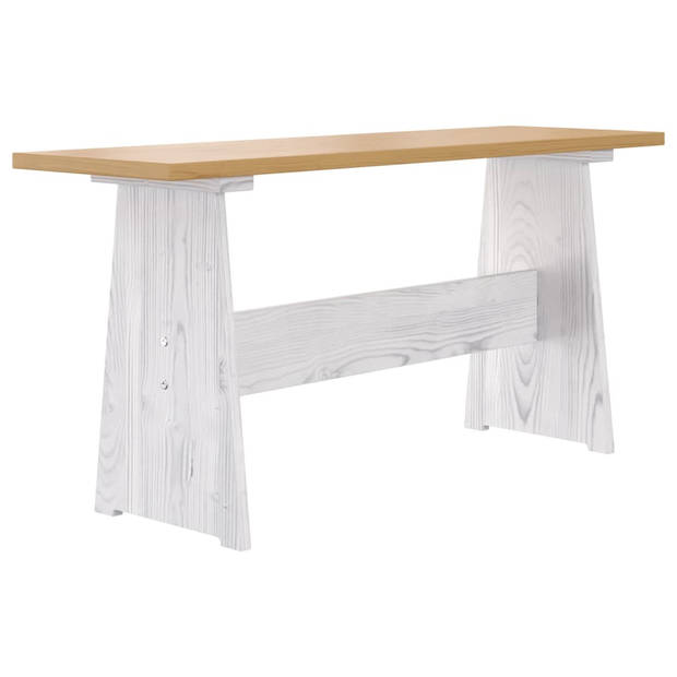 The Living Store Houten Eettafel - Grenenhout - 100x60x73 cm - Honingbruin en Wit