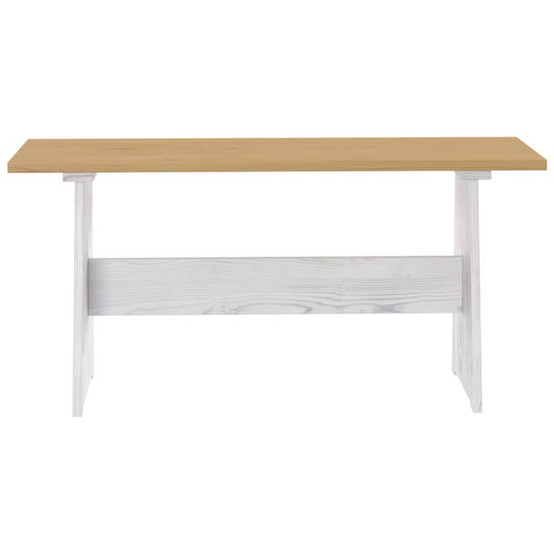 The Living Store Houten Eettafel - Grenenhout - 100x60x73 cm - Honingbruin en Wit