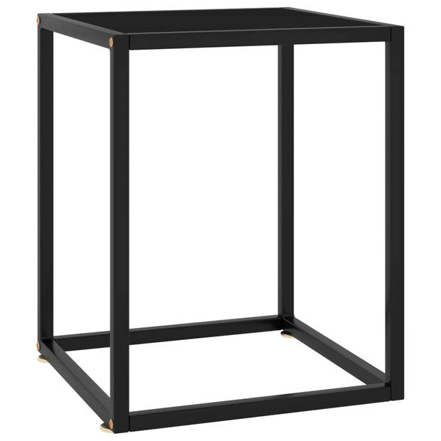 The Living Store Salontafel Modern Gehard Glas - 40 x 40 x 50 cm - Zwart