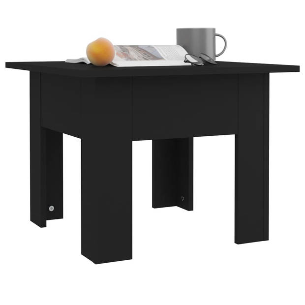 The Living Store Salontafel - Modern - Bijzettafel - 55 x 55 x 42 cm - Zwart - Spaanplaat