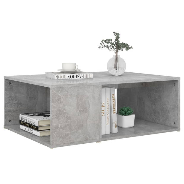 The Living Store Woonkamertafel - Betongrijs - 90x67x33 cm - 2 schappen