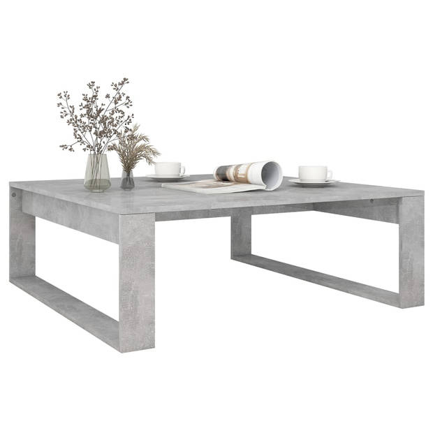 The Living Store Salontafel Betongrijs 100x100x35cm - Spaanplaat Montage vereist