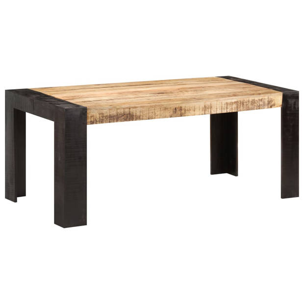 The Living Store Eettafel Industriële Stijl - Hout - 180 x 90 x 76 cm - Massief Ruw Mangohout