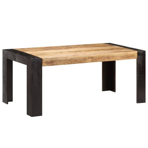 The Living Store Eettafel Industriële Stijl - Hout - 180 x 90 x 76 cm - Massief Ruw Mangohout