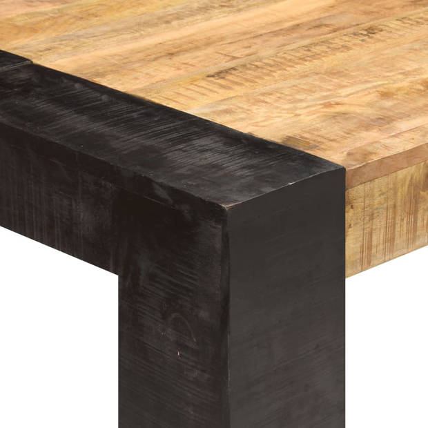 The Living Store Eettafel Industriële Stijl - Hout - 180 x 90 x 76 cm - Massief Ruw Mangohout