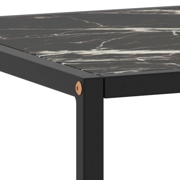 vidaXL Salontafel met zwart marmerglas 100x50x35 cm zwart