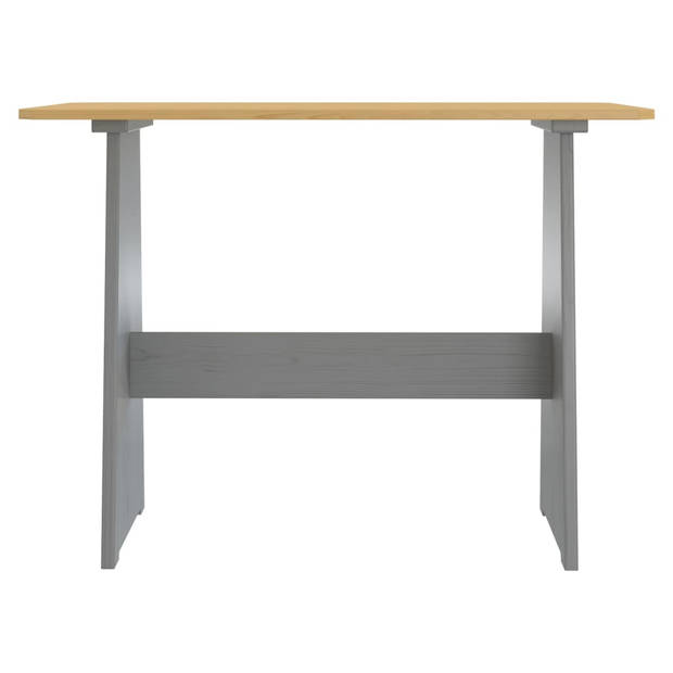 The Living Store Houten Eettafel - Massief grenen - 100x60x73 cm - Honingbruin - Grijs