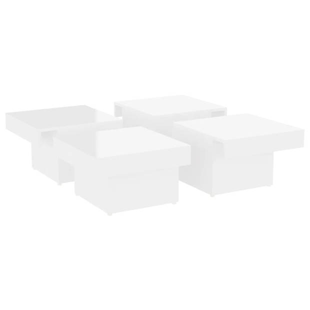 The Living Store Salontafel - Hoogglans wit - 90 x 90 x 28 cm - Stabiel en duurzaam - Eenvoudig te onderhouden