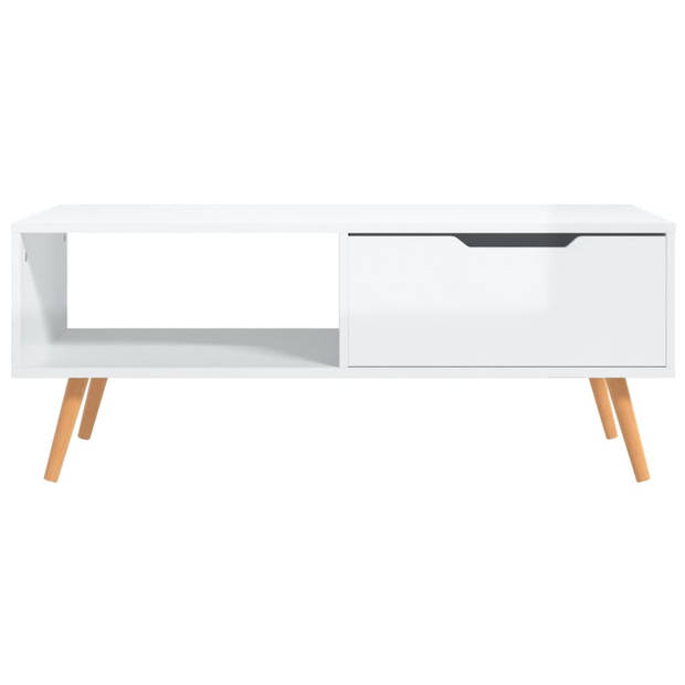 The Living Store Salontafel Woonkamer - 100 x 49.5 x 43 cm - Hoogglans Wit
