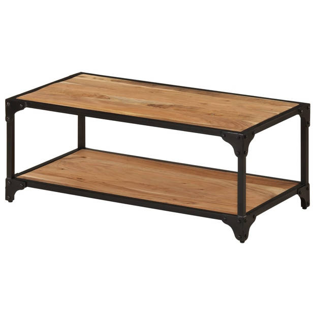 The Living Store Salontafel Vintage - Acaciahout - 90 x 45 x 35 cm - Bruine strepen