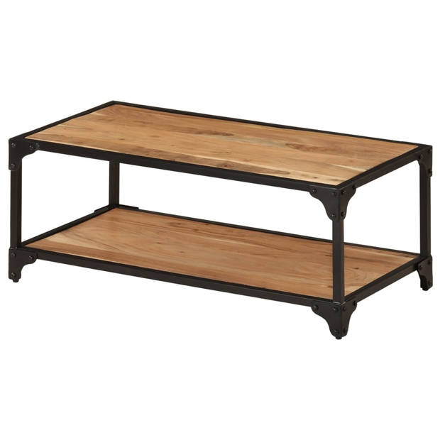 The Living Store Salontafel Vintage - Acaciahout - 90 x 45 x 35 cm - Bruine strepen