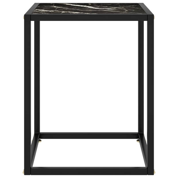 The Living Store Woonkamertafel - Salontafel - 40x40x50 cm - Gehard glas en gepoedercoat staal