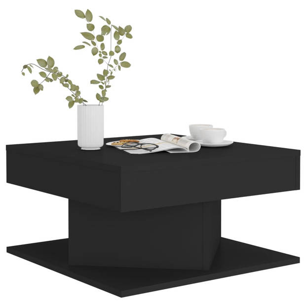 The Living Store Salontafel - Zwart - 57 x 57 x 30 cm - Spaanplaat