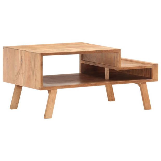 The Living Store Salontafel Massief Acaciahout - 100x50x45 cm - Met Opbergvak