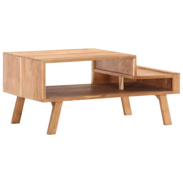 The Living Store Salontafel Massief Acaciahout - 100x50x45 cm - Met Opbergvak