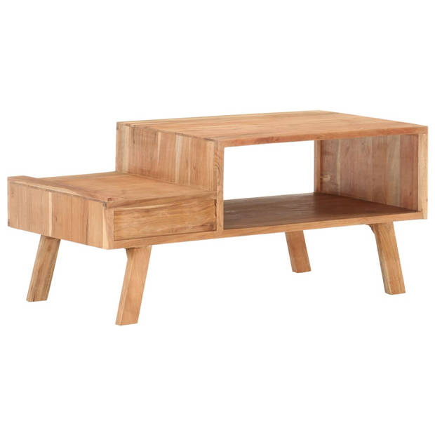 The Living Store Salontafel Massief Acaciahout - 100x50x45 cm - Met Opbergvak