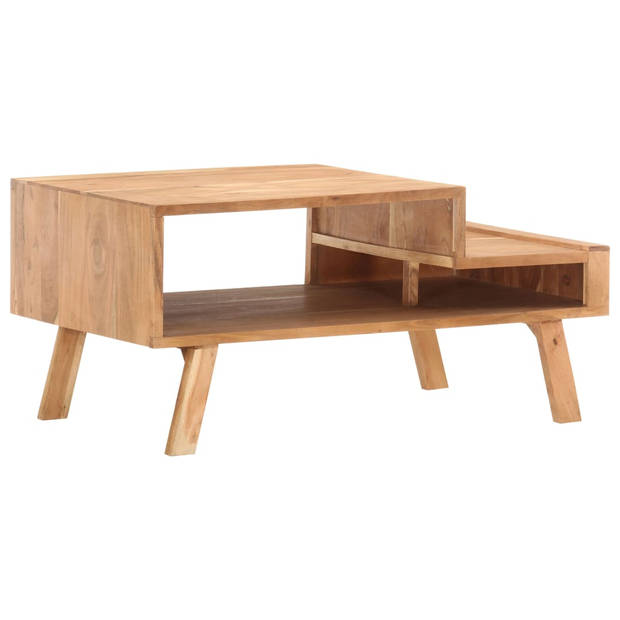 The Living Store Salontafel Massief Acaciahout - 100x50x45 cm - Met Opbergvak