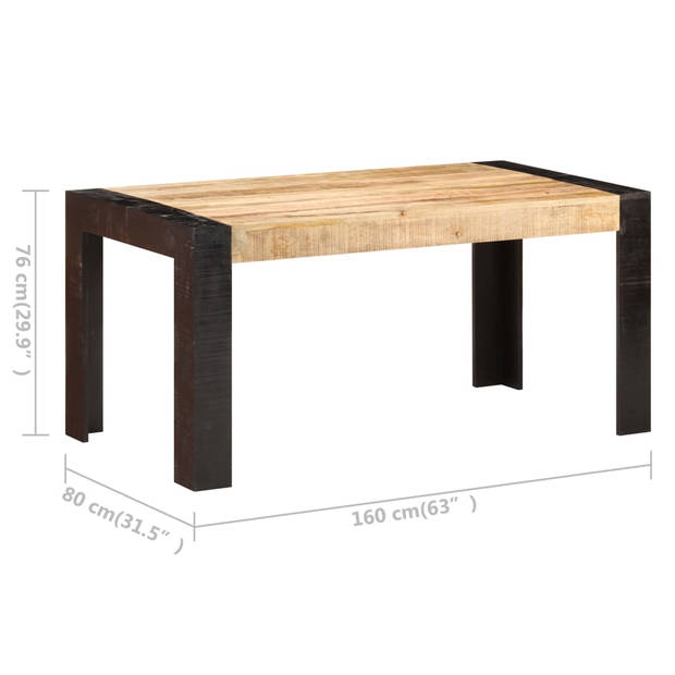 vidaXL Eettafel 160x80x76 cm massief mangohout