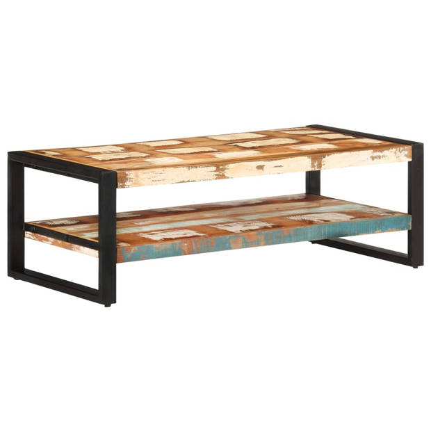 The Living Store Salontafel - Gerecycled hout - 120x60x40 cm - Meerkleurige afwerking